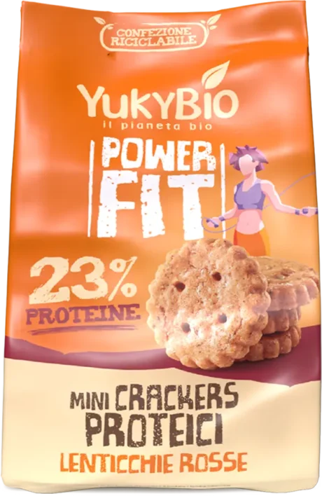 YUKYBIO ცილის კრეკერი წითელი ოსპი 23%