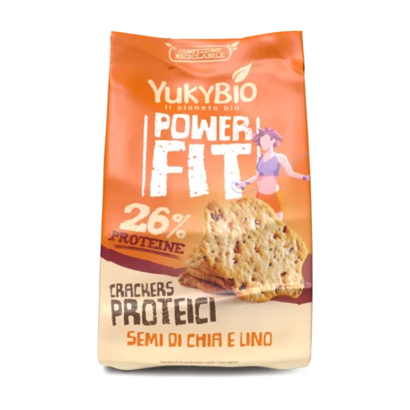 Yukybio ცილოვანი ჩიას და სელის თესლით კრეკერი 26%