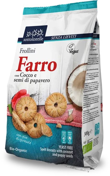 Sottolestelle სპელტის ორცხობილა ქოქოსით და ყაყაჩოს თესლით