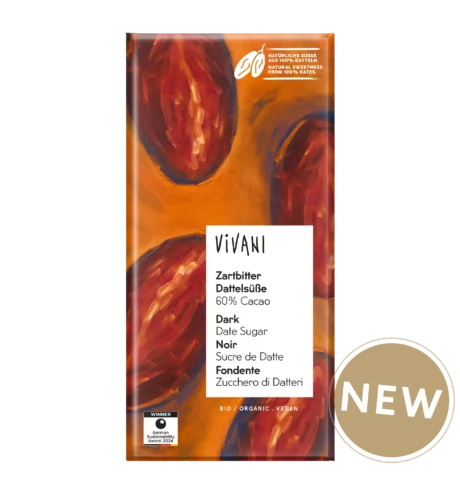 Vivani 60% შავი შოკოლადი ფინიკის შაქრით