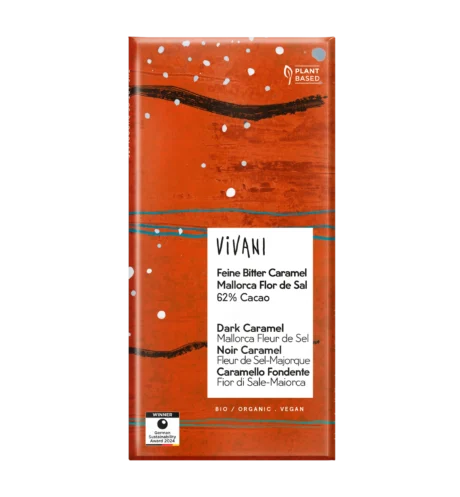 Vivani შავი 62% კარამელი შოკოლადი მალიორკას მარილით