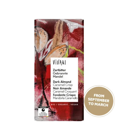 Vivani შავი შოკოლადი კარამელიზებული ნუში