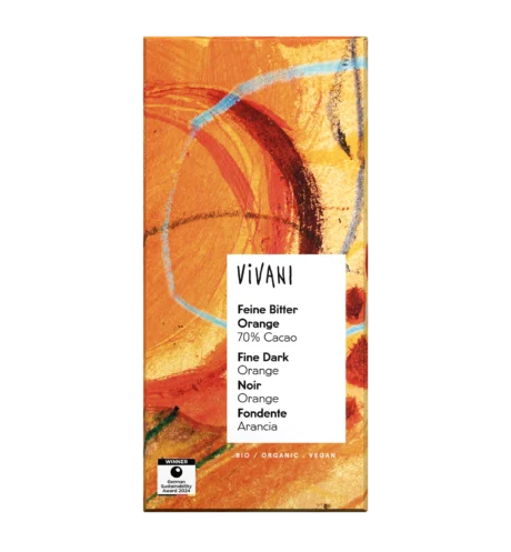 Vivani შავი შოკოლადი 70% ფორთოხლით